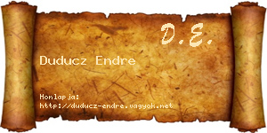 Duducz Endre névjegykártya
